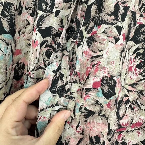 BCBgeneration Shift Dress Womens XXS Pink Floral Long Sleeve Boho Whimsigoth - Picture 5 of 10